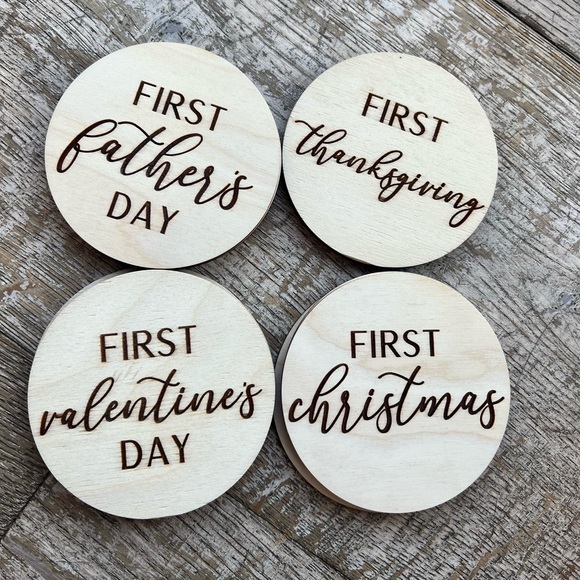 Other - Holiday milestone wooden discs 11 holidays